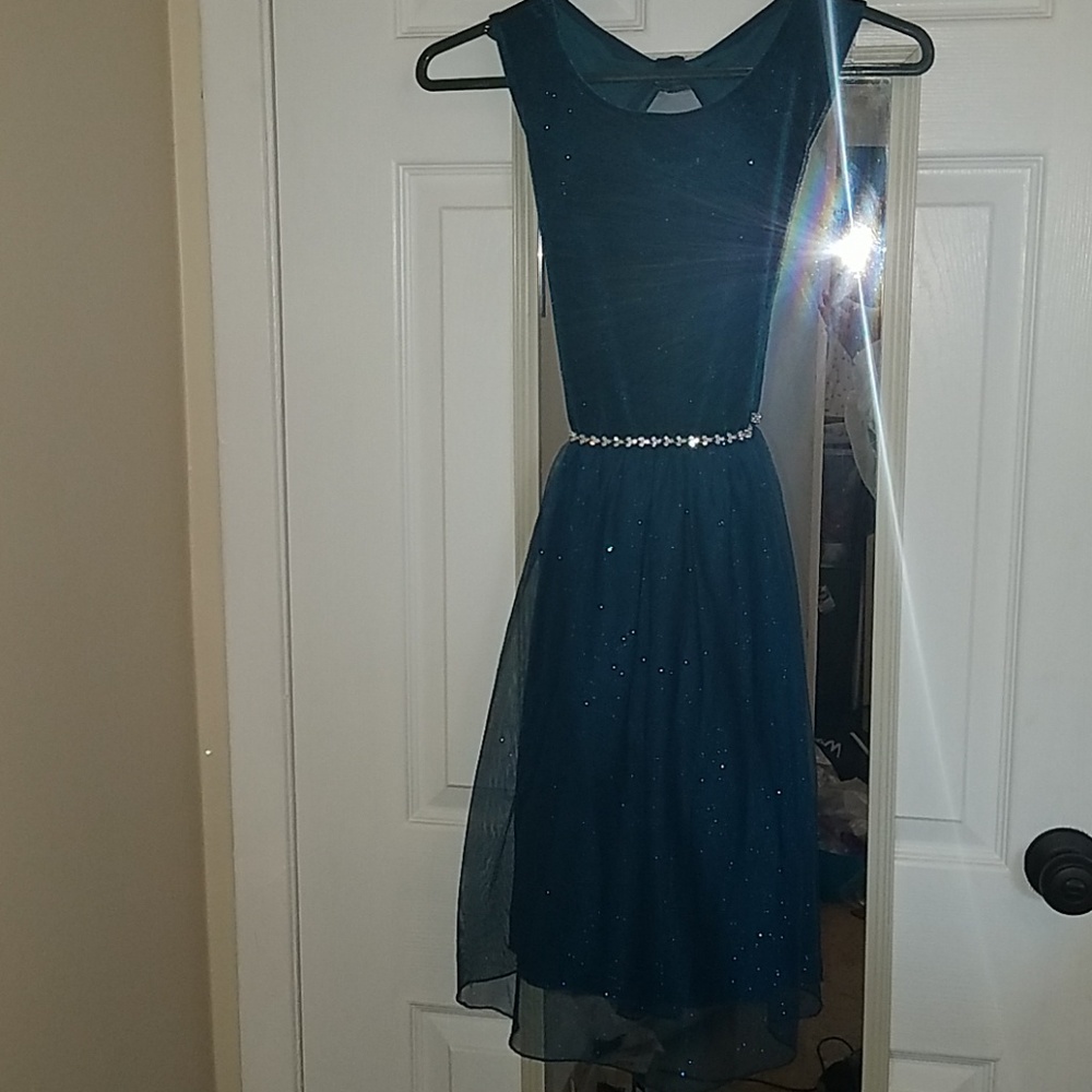 Sparkling teal dress